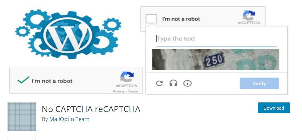 wordpress captcha plugin No CAPTCHA reCAPTCHA by MailOptin Team