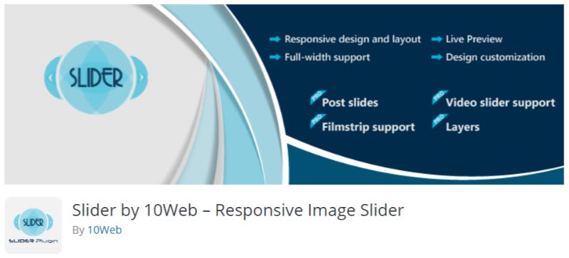 WordPress slider plugin by 10Web