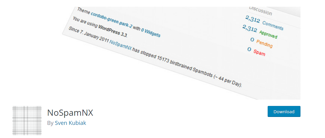 NoSpamNX wordpress antispam plugin
