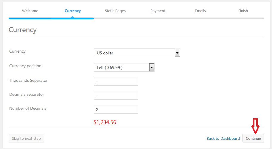 LearnPress currency configuration