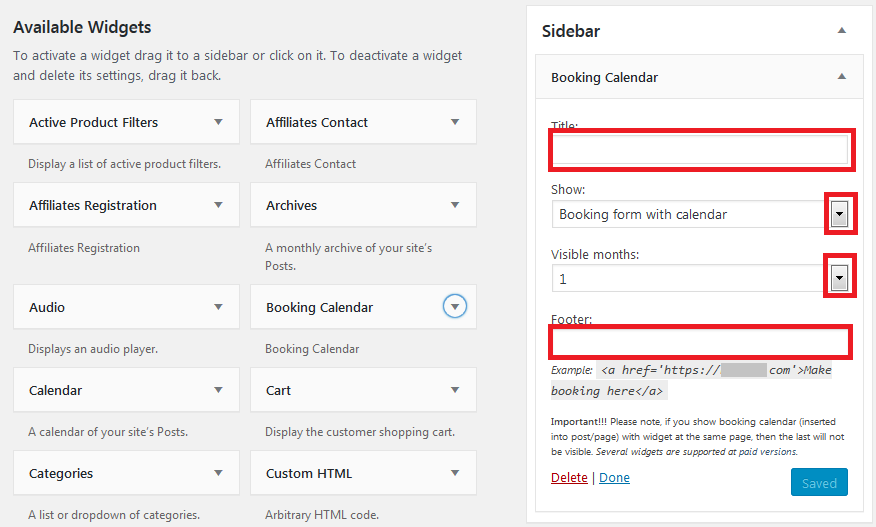 set how to show the calendar