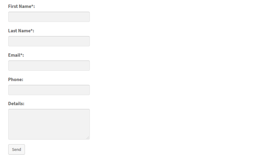 the default booking form