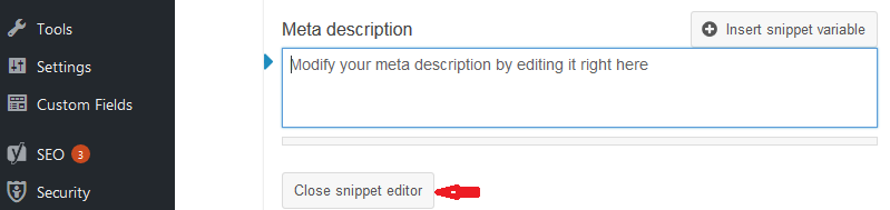 Add meta description with Yoast