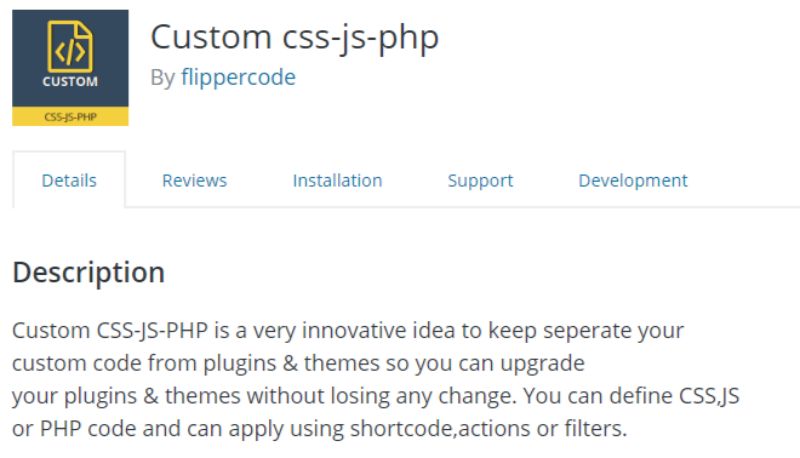 Custom CSS-JS-PHP plugin