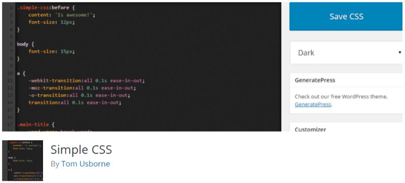 Simple CSS WP plugin