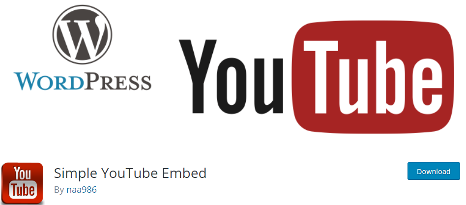 Simple YouTube Embed WordPress Youtube plugin