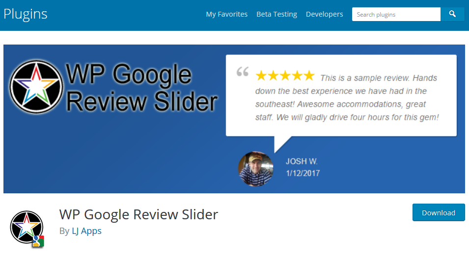 WP Google Review Slider plugin