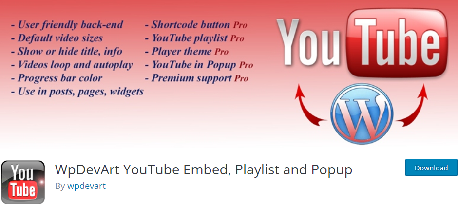WordPress Youtube plugin by WpDevArt