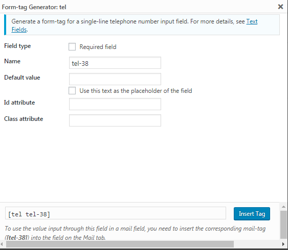 Add telephone number field in contact form