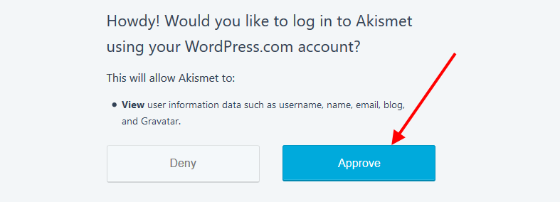 Log in to Akismet