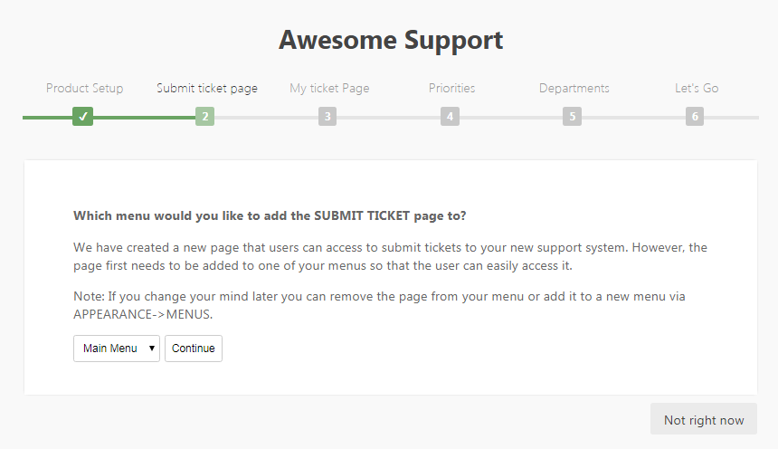 Create Submit Ticket page