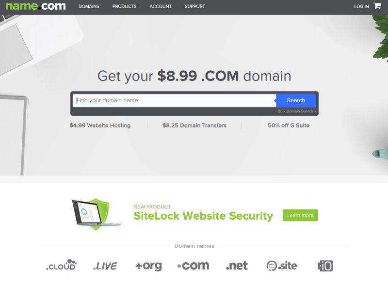 Domain registrar name com