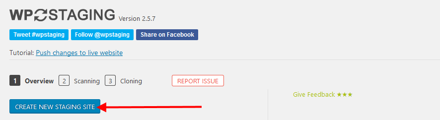 create new staging site