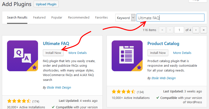 Installing Ultimate FAQ plugin