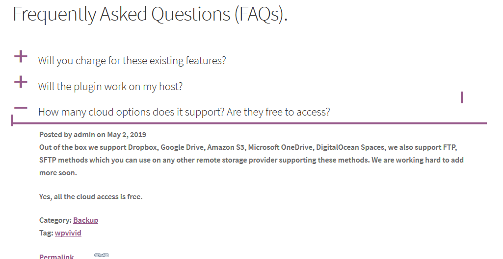 How To Add A Faq Section In Wordpress To Increase Your Site S Conversion Rate Wpvivid Backup Migration Plugin Pro