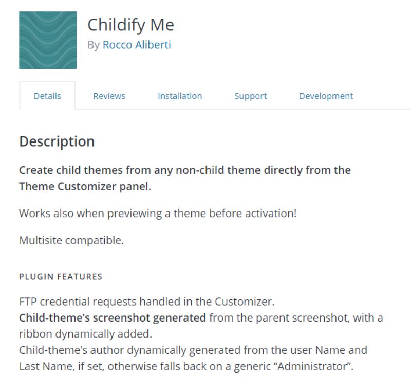 Childify Me plugin