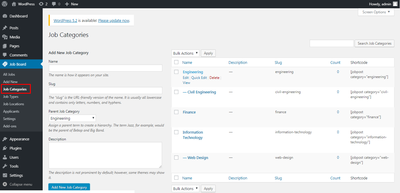 Setup Simple Job Board plugin