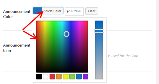Add announcement color
