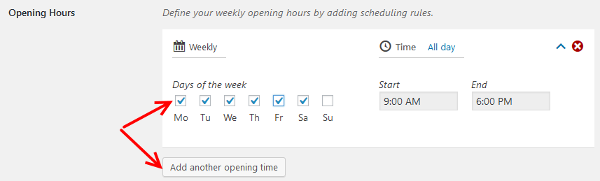 Business Profile plugin schedule