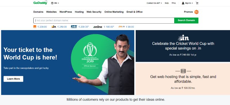 Domain registrar GoDaddy