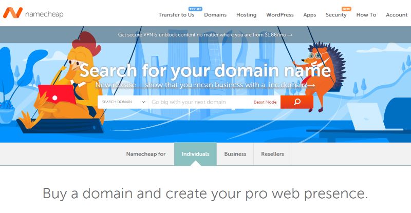 Domain registrar Namecheap