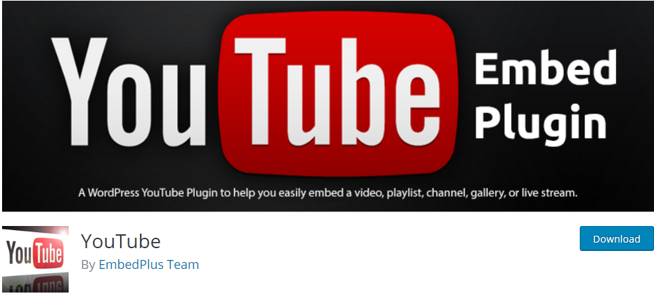 WordPress Youtube plugin by EmbedPlus Team