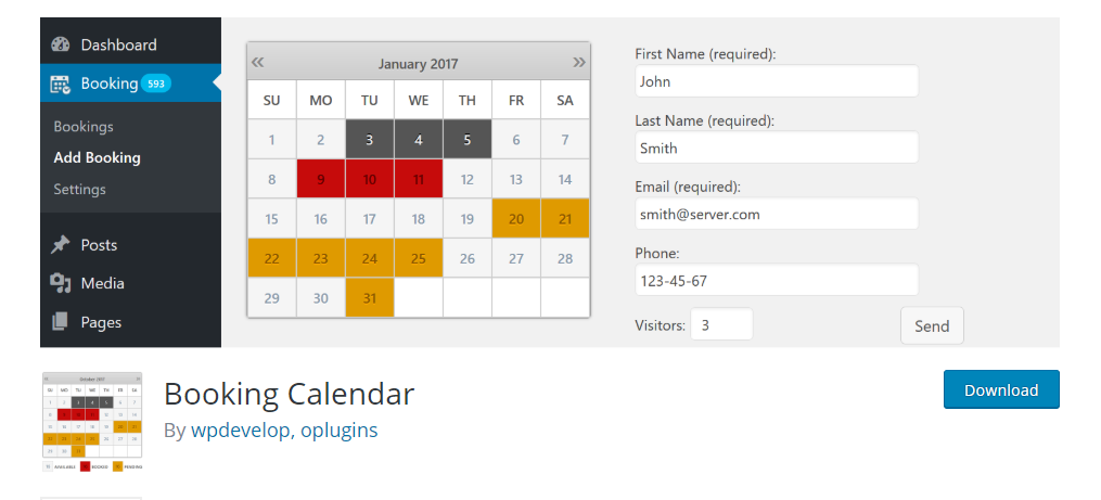Booking Calendar WP plugin