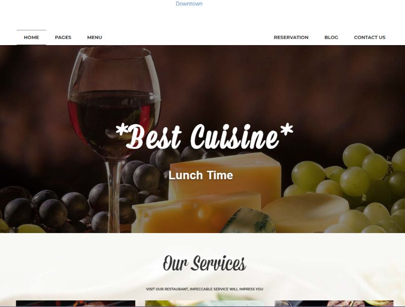 Downtown WordPress Restaurant Theme