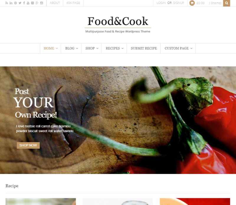 Food Cook WordPress food theme