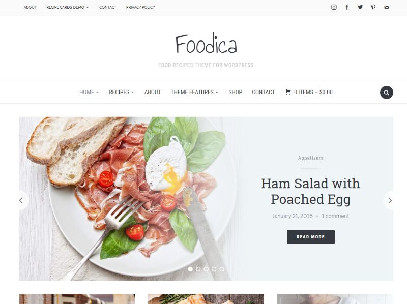 Foodica WordPress food theme