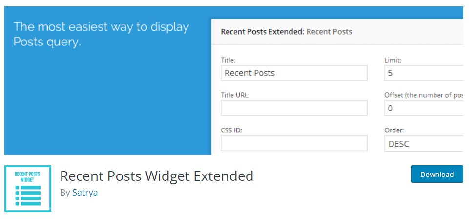 Recent Posts Widget Extended WP Plugin