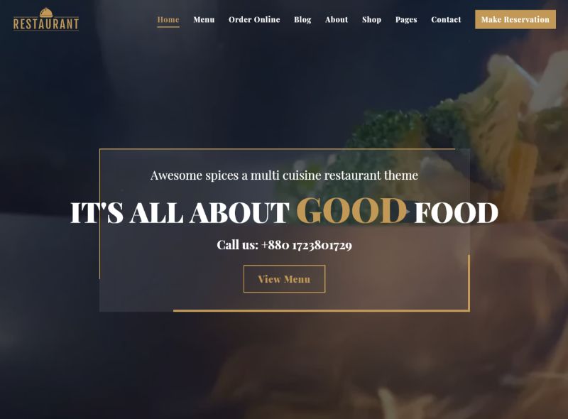 Restaurant WordPress Restaurant Theme