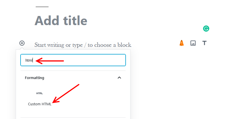 Add Block in Gutenberg Editor