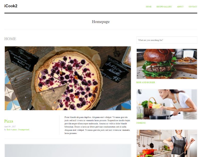 iCook WordPress food theme