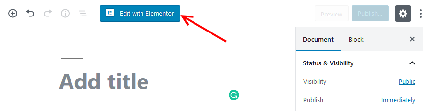 Edit WordPress Page with Elementor