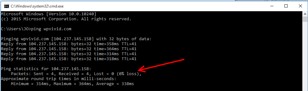 Ping your website from the terminal