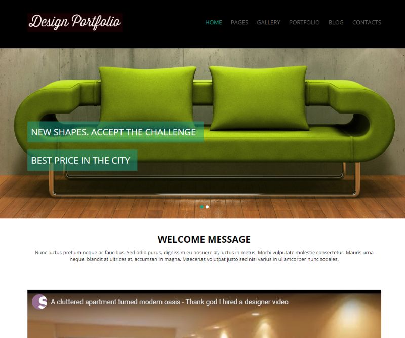 Design Portfolio WordPress video theme