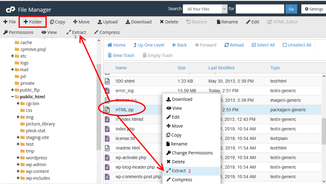 Extract Uploaded File with cPanel