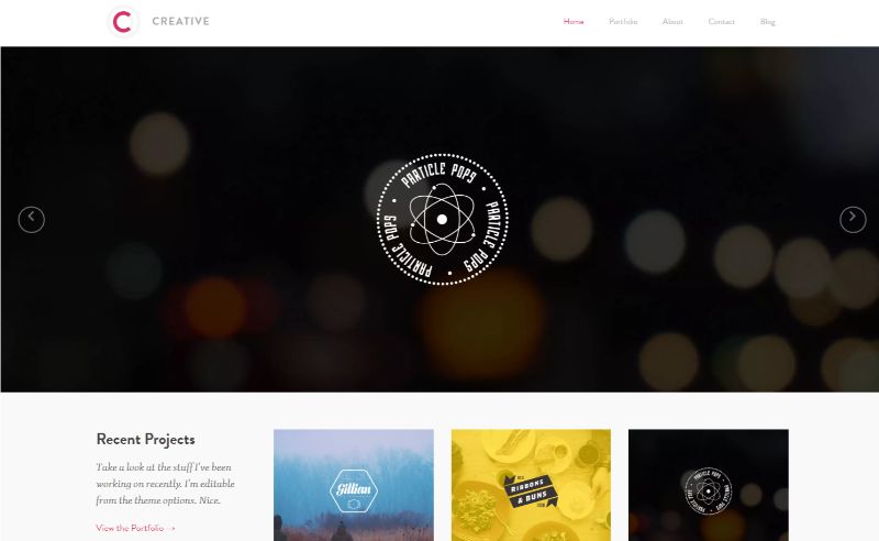 Creative portfolio WordPress theme