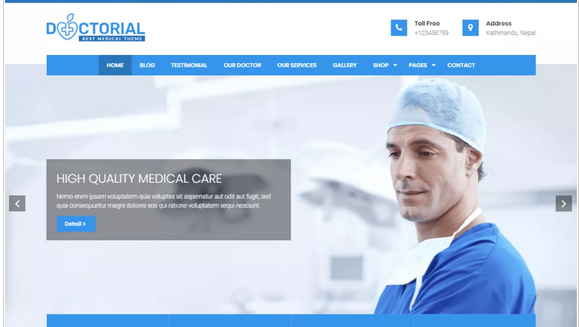 Doctorial WordPress medical theme