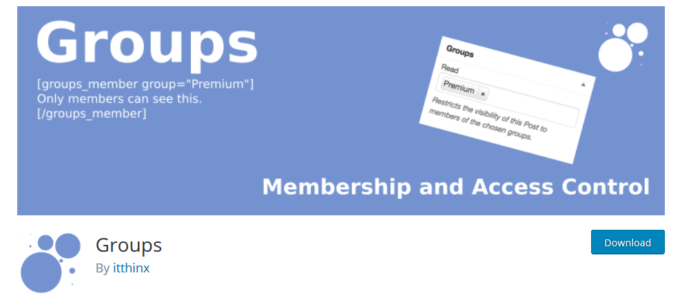 Groups WP membership plugin