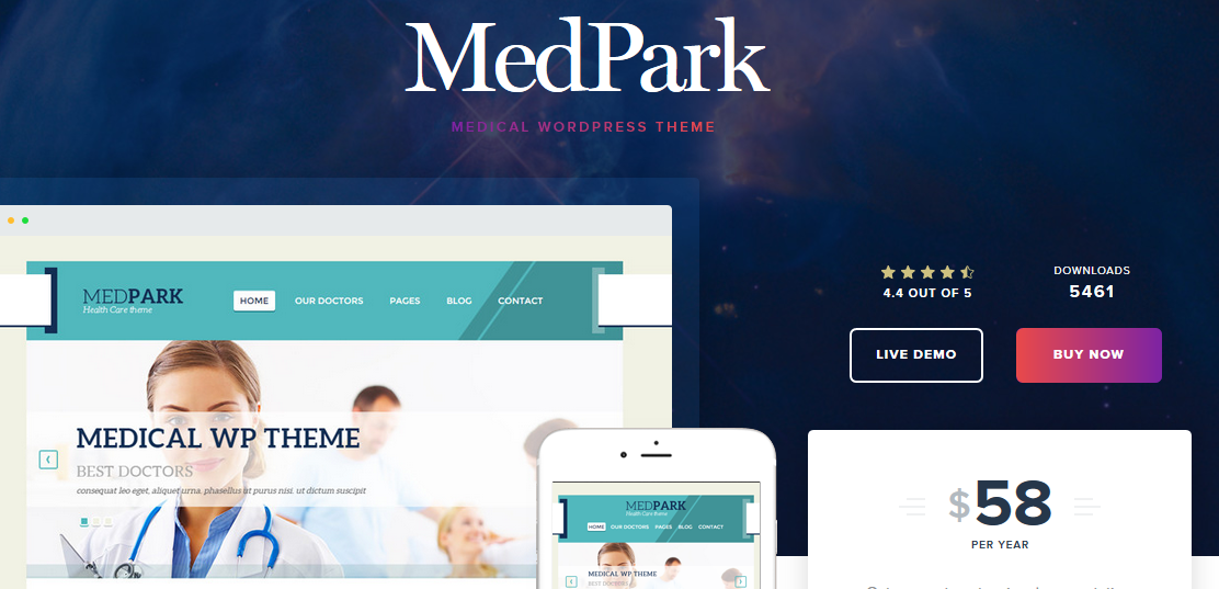 MedPark WordPress medical theme