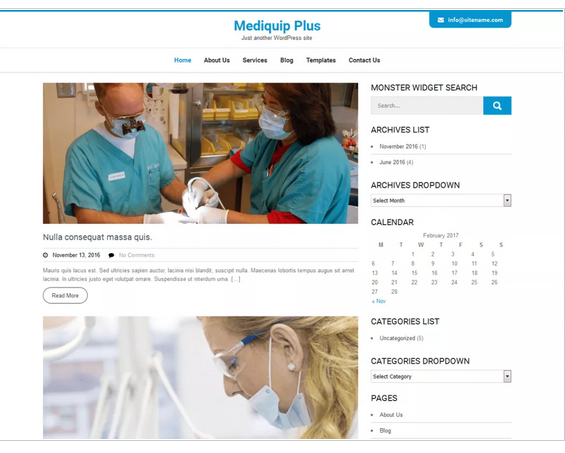 Mediquip Plus WordPress medical theme