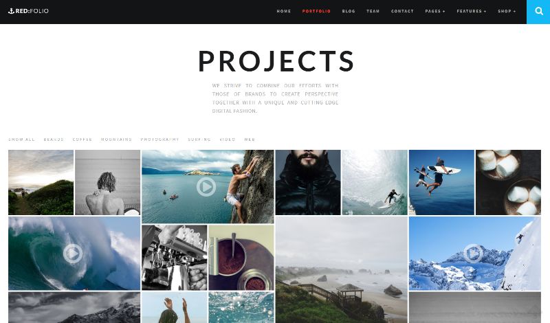 Redfolio Portfolio WordPress Theme