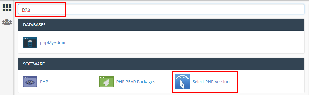 Select php version