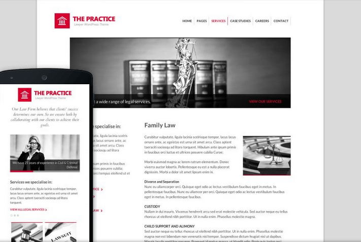 The Practice lawyer WordPress theme