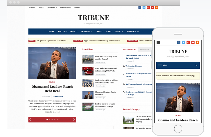 Tribune WordPress magazine theme