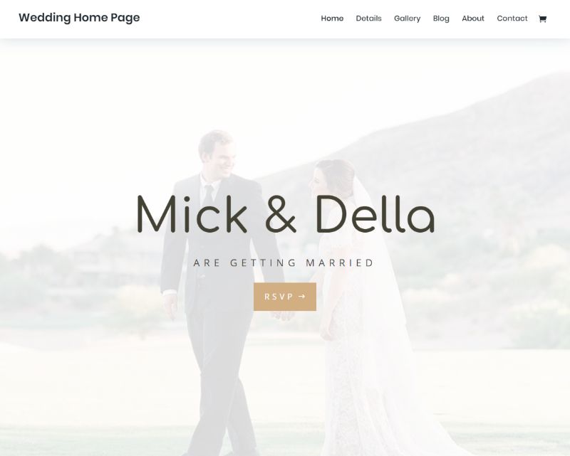 Wedding Home Page Divi Layout