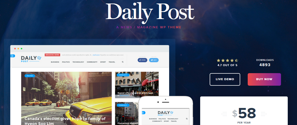 Daily Post WordPress magazine theme