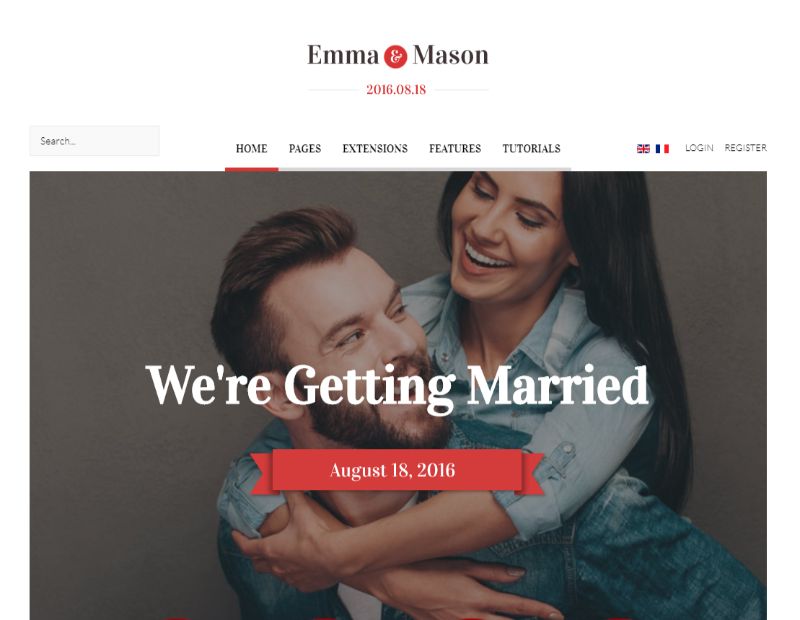 Emma and Mason WordPress Wedding Theme